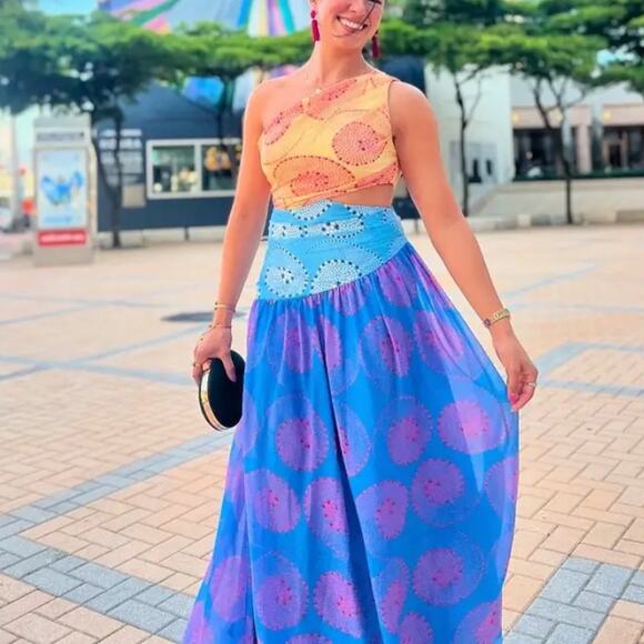 STAUD Yellow and Blue Maxi Dress - Picture 6 of 13